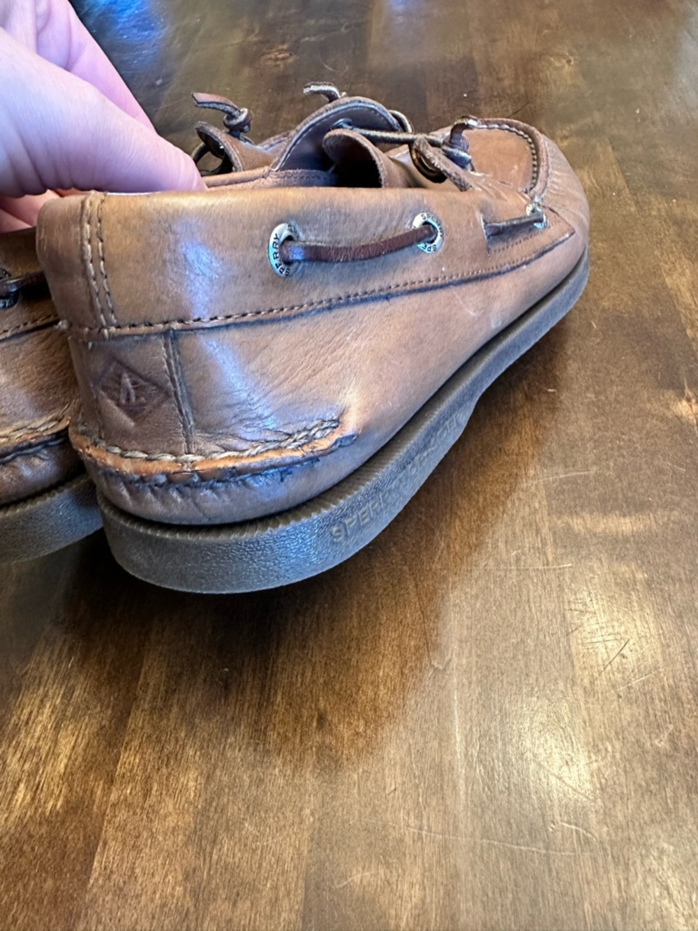 Sperry Top-Sider Mens Boat Shoes Leather Tan Brown Size 10 Classic Preppy - Picture 9 of 16